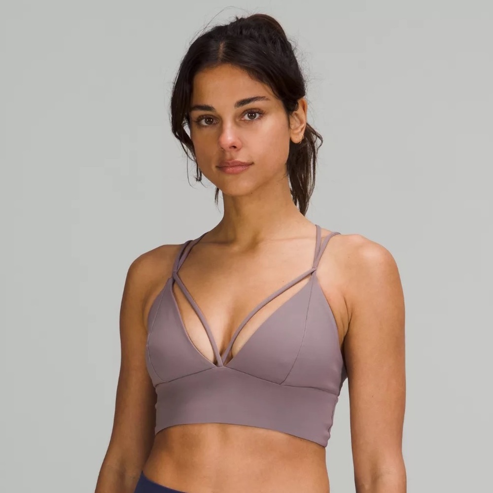 RARE grey lululemon pushing limits bra